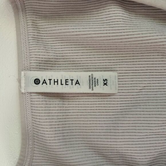 Athleta Ribbed Crop Tank Top Women’s XS Gray V-Neck Sleeveless Activewear - Picture 3 of 5